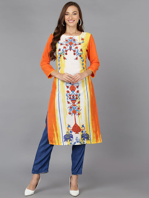 Ahika Women Polyester Ethnic Motifs Printed Kurta – Tradyl